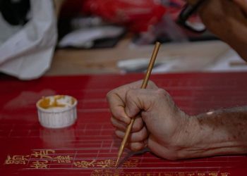 Seniman Kaligrafi Tiongkok di Glodok